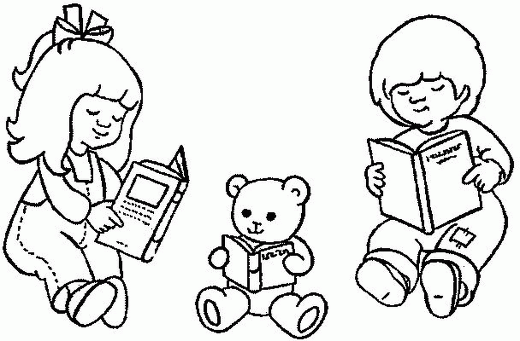 boy-and-girl-read-book-coloring-pages-435344 Â« Coloring Pages for ...