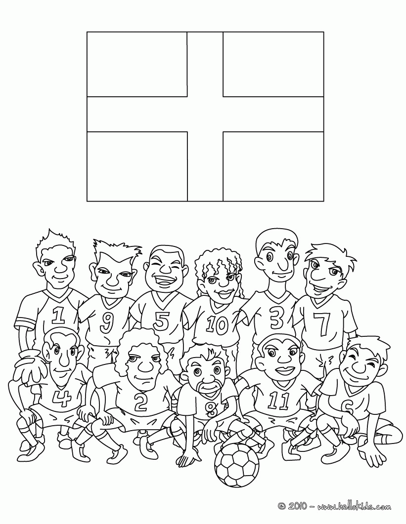 SOCCER TEAMS coloring pages - Team of England