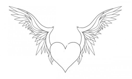 Coloring Pages Of Hearts With Wings - Coloring Home