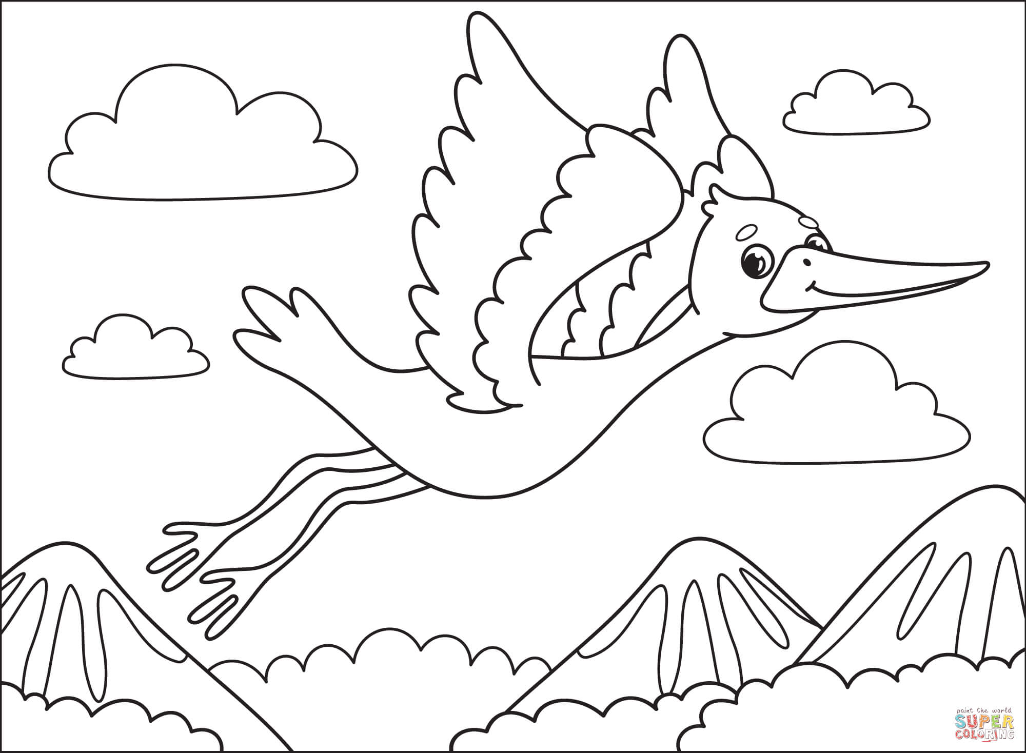 Stork Coloring Pages - Coloring Home