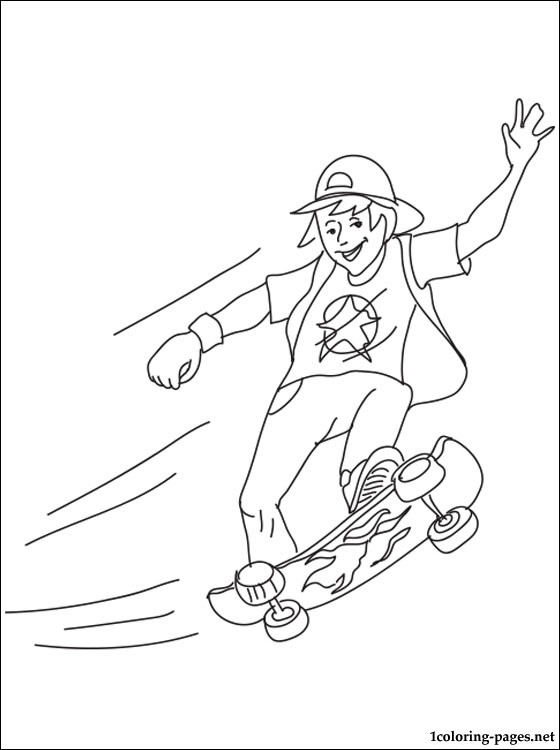 Skateboarding coloring page | Coloring pages