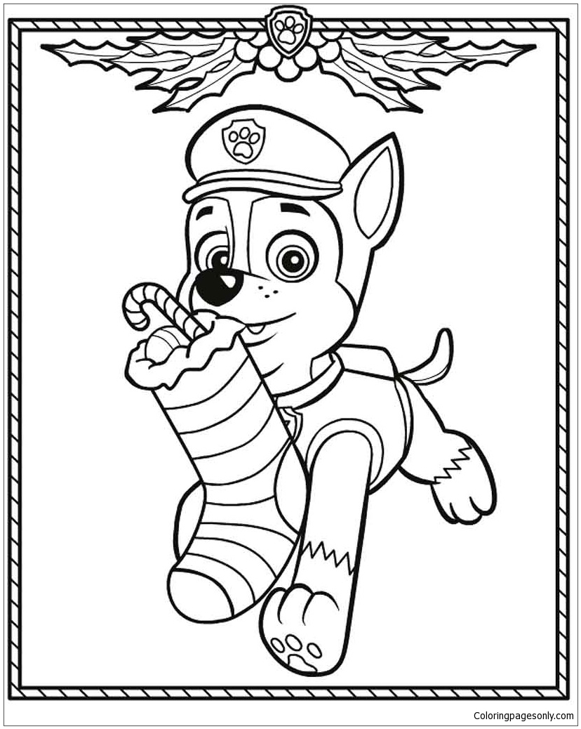 Paw Patrol Christmas Coloring Page   Free Coloring Pages Online ...