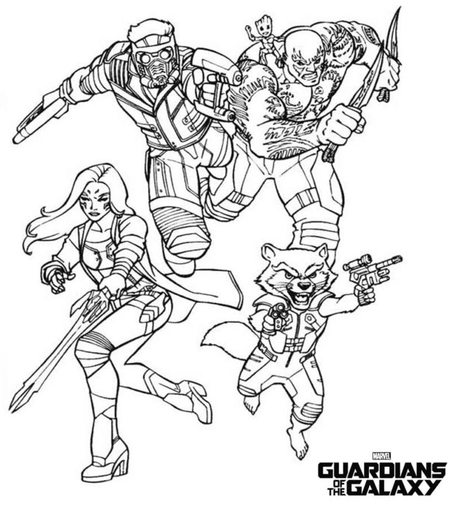 Guardians of the Galaxy Coloring Pages - Coloring Pages For Kids And Adults