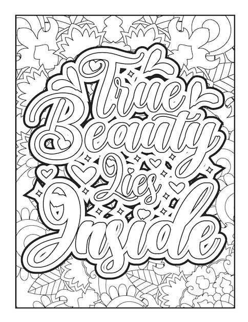 Premium Vector | Motivational quotes coloring page inspirational quotes coloring  page adult coloring page