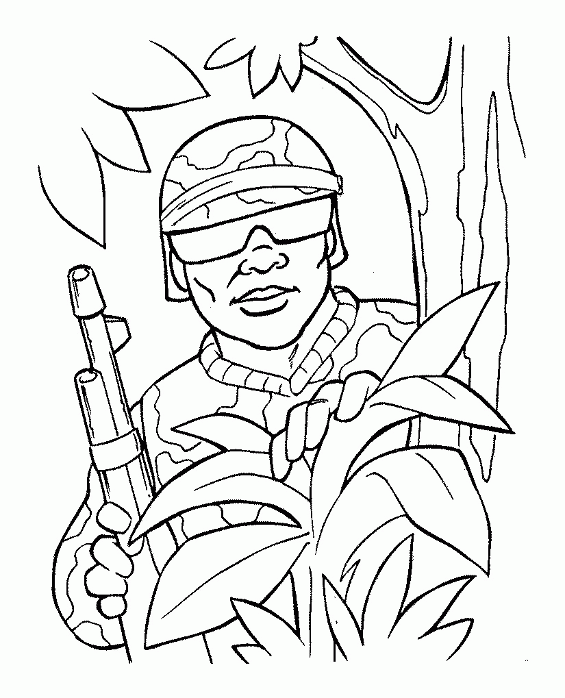 Army Soldier - Coloring Pages for Kids and for Adults