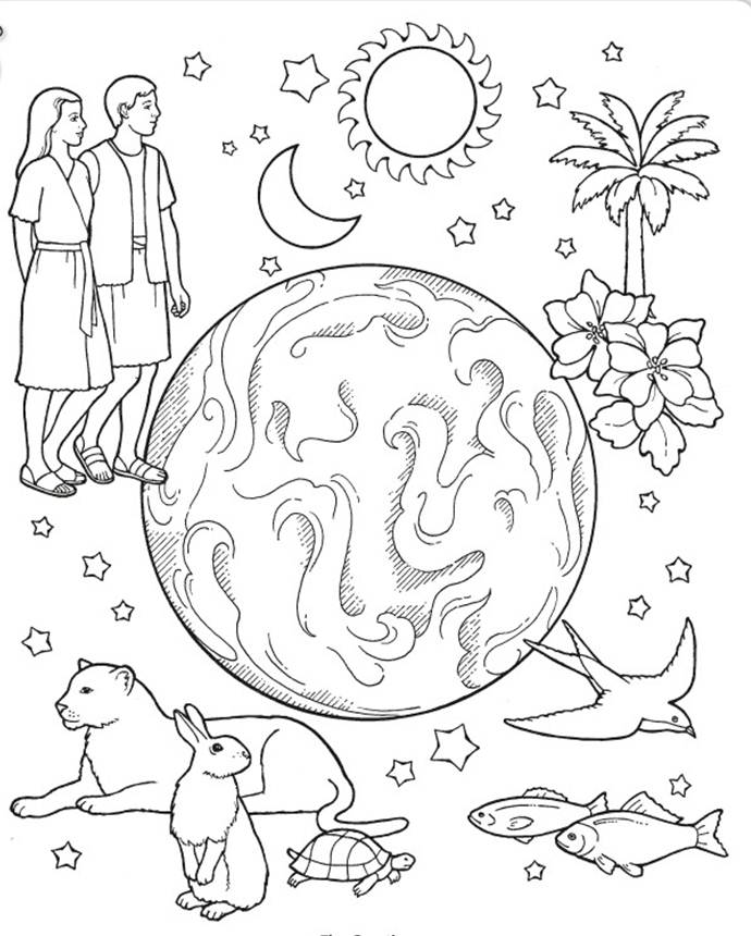 In The Beginning God Created Coloring Pages - Coloring Home