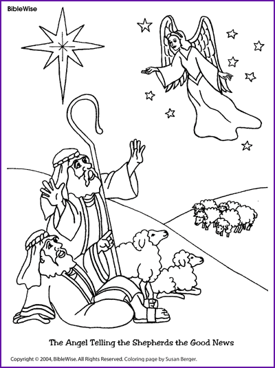 Coloring (Angel Telling Shepherds about Jesus' Birth) - Kids ...