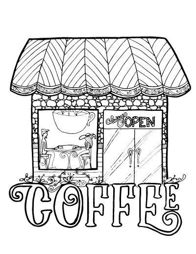 Adult Coloring Pages for Coffee Lovers * Moms and Crafters