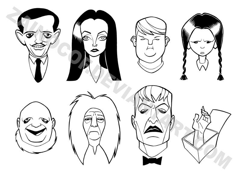 Addams Family by zainocof on deviantART | Family drawing, Family coloring  pages, Vintage coloring books