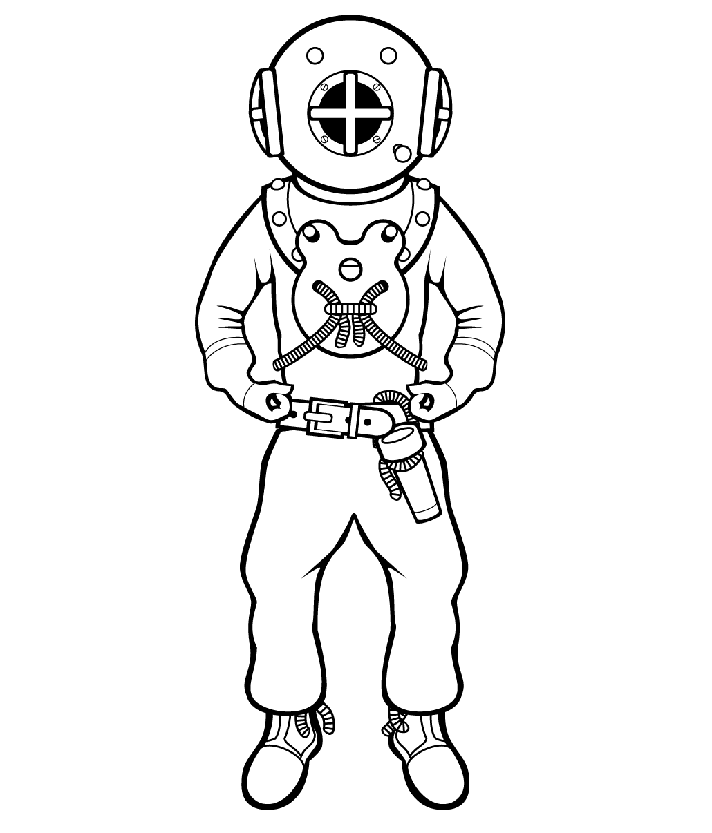 Diving Suit Coloring Page - Free Printable Coloring Pages for Kids