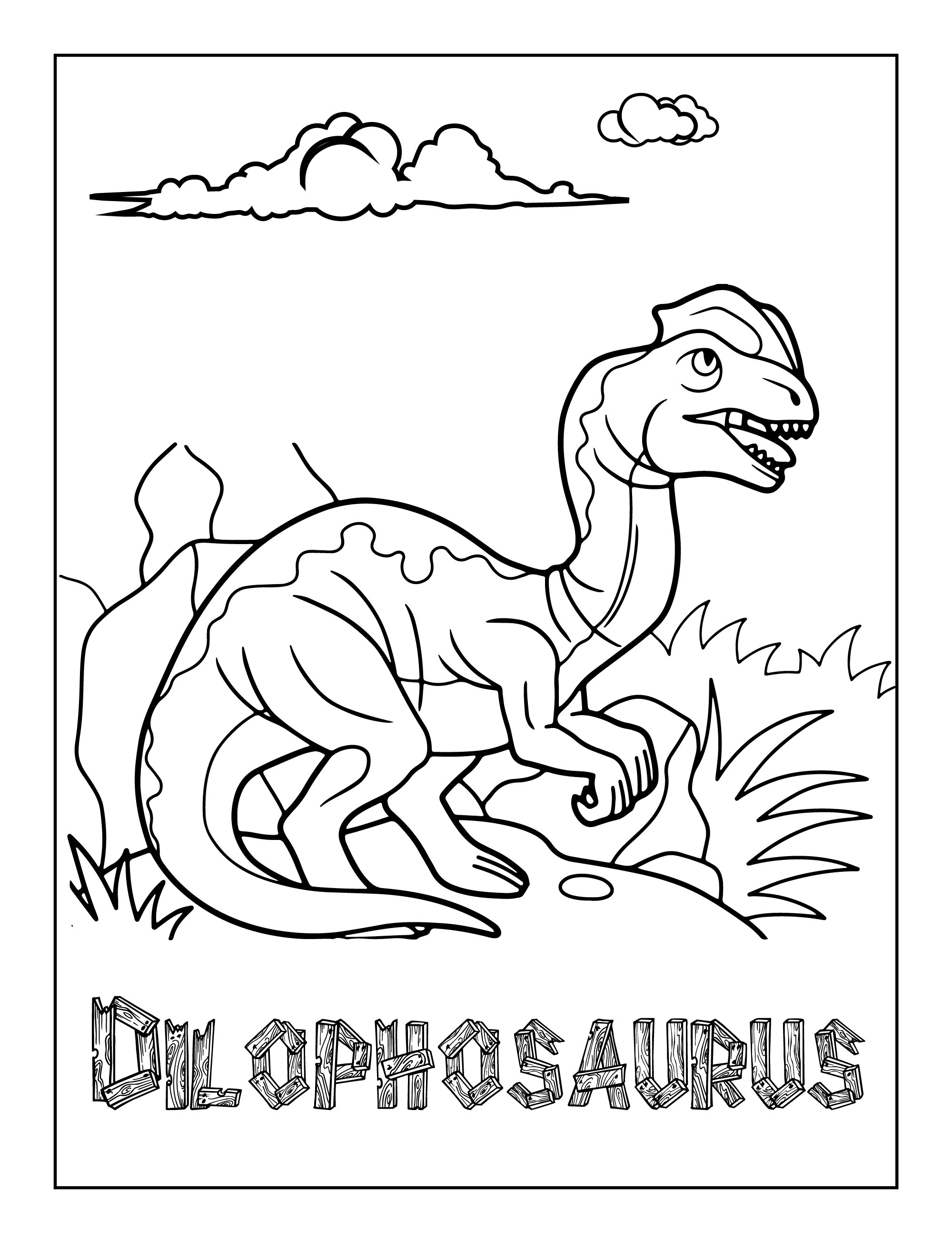 Printable Dinosaur Coloring Pages Dilophosaurus