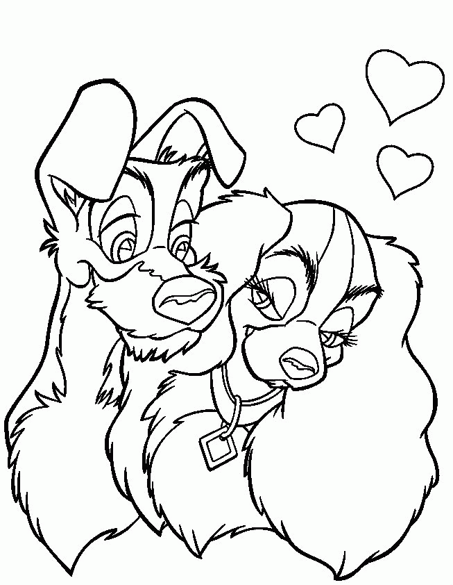 Free Printable Lady And The Tramp Coloring Page Inspiring - Coloring Home