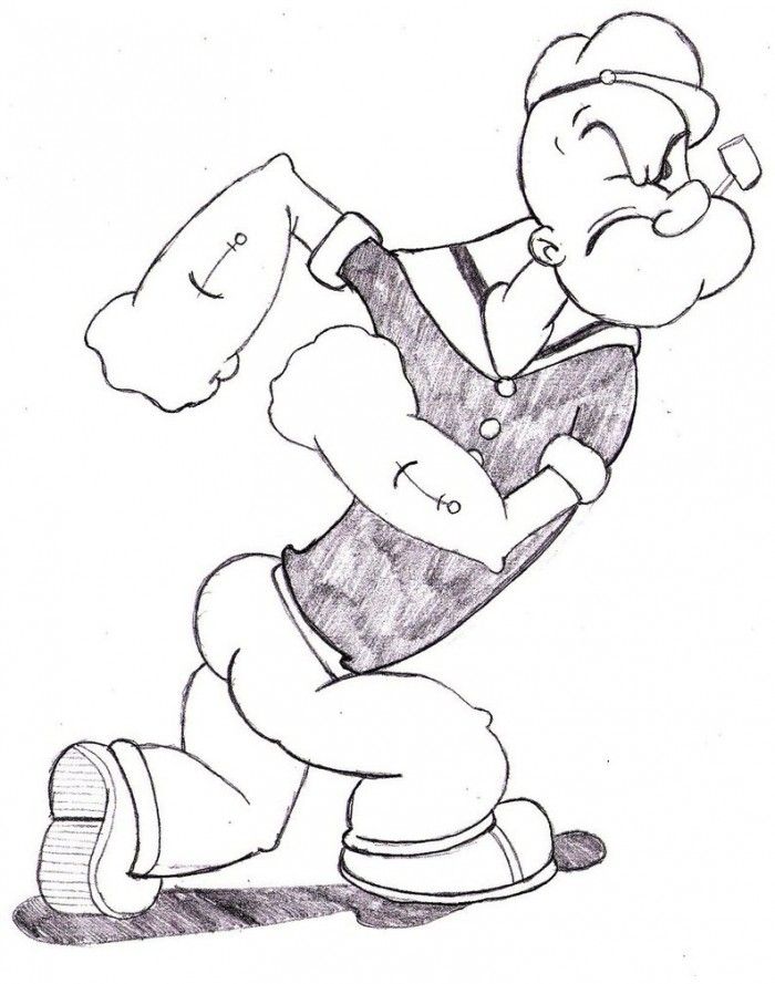 Popeye Coloring Pages Printable : Popeye Flying With Parachute ...