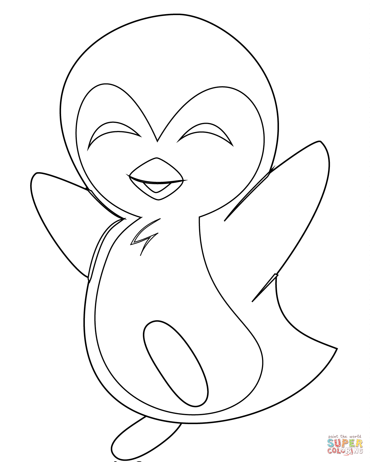 Cute Baby Penguin coloring page | Free Printable Coloring Pages