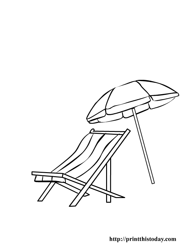 9 Pics of Chair And Beach Umbrella Coloring Page - Beach Umbrella ...
