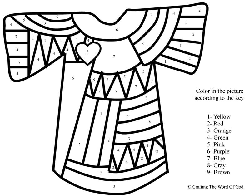 Coat Colors Many Joseph Coloring Robe Bible Kids Clipart Color Template ...