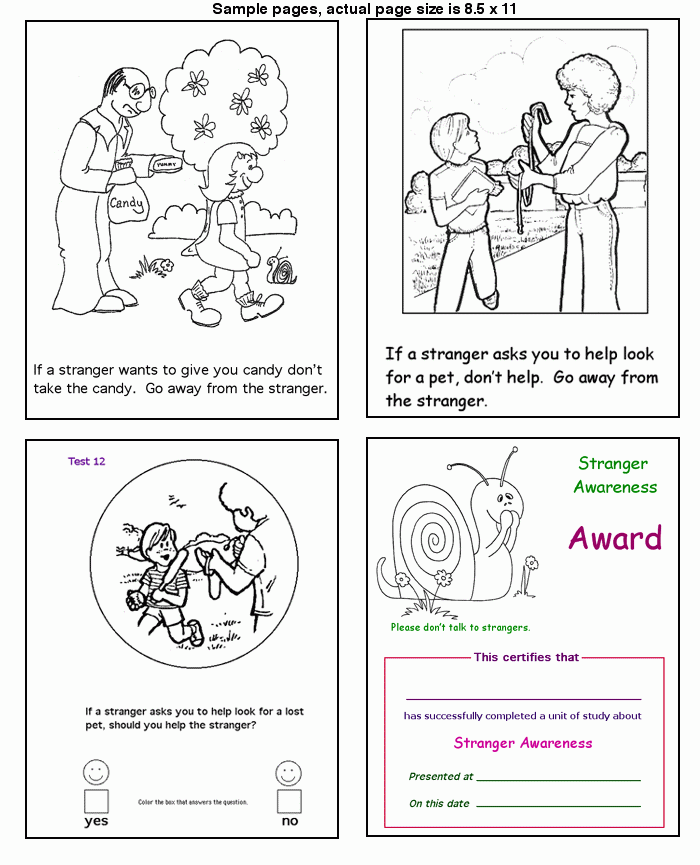 Free coloring pages of do not talk - Stranger Danger Coloring Pages
