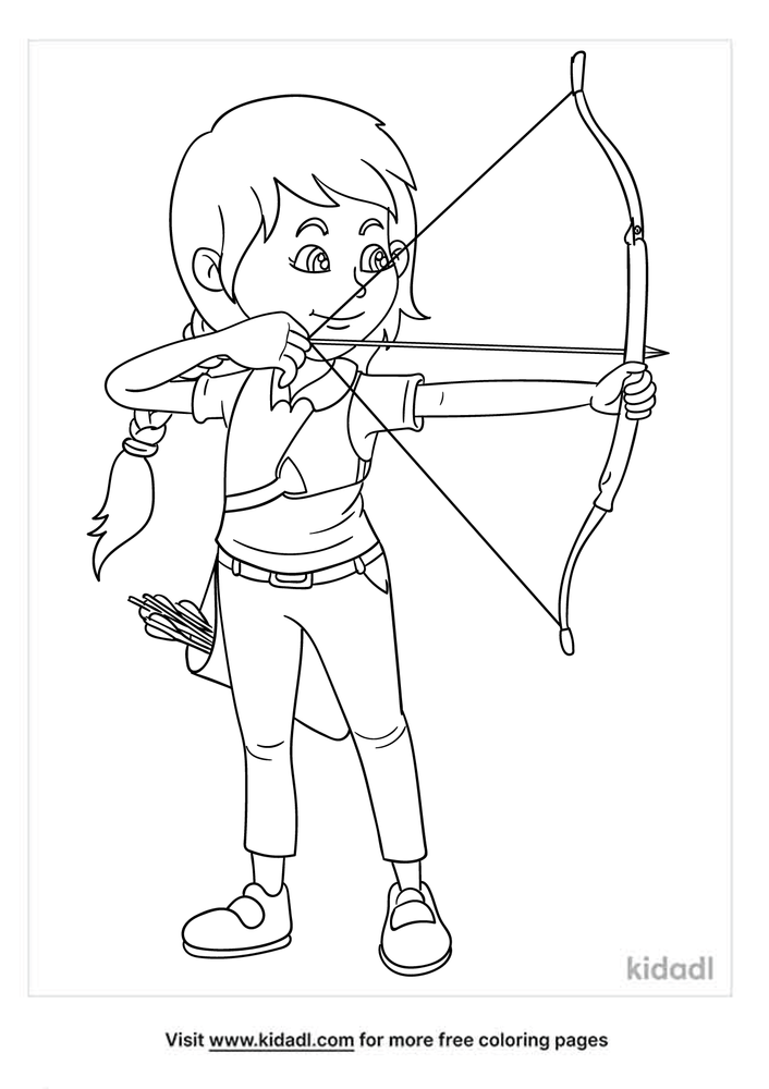 Woman Archer Coloring Page | Free Sports Coloring Page | Kidadl
