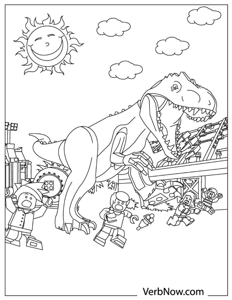 Free JURASSIC WORLD Coloring Pages for Download (Printable PDF) - VerbNow