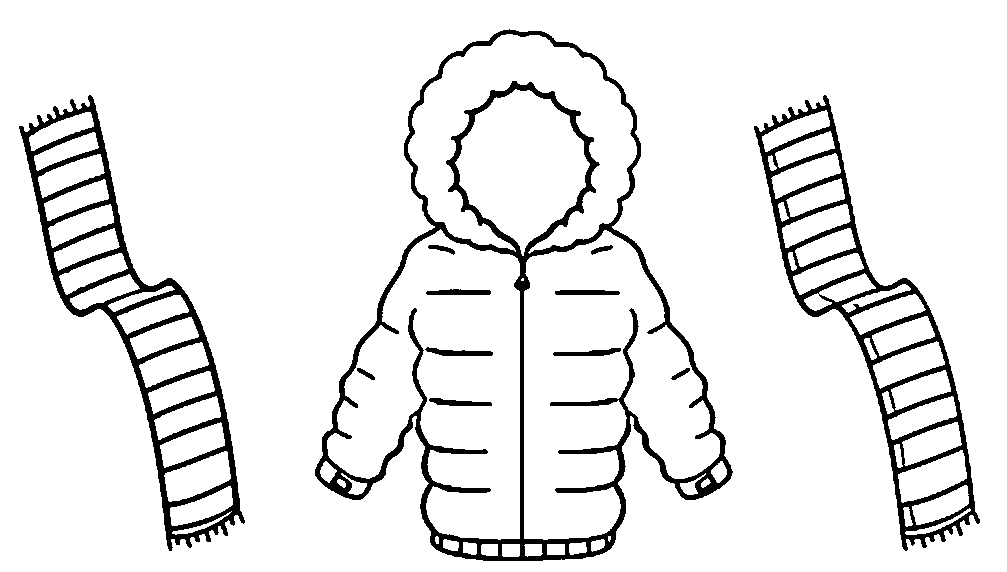 Jacket For Winter And Scarf Two Color Coloring Page | Wecoloringpage