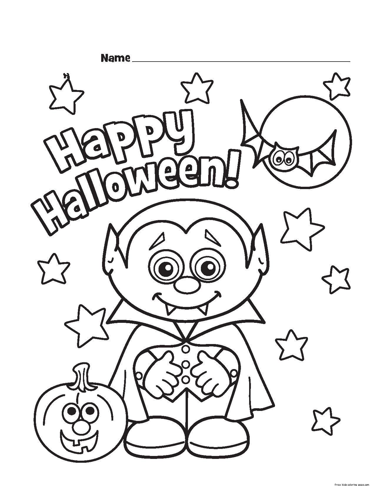 Halloween Little Vampire Printable coloring pages for kidsFree ...