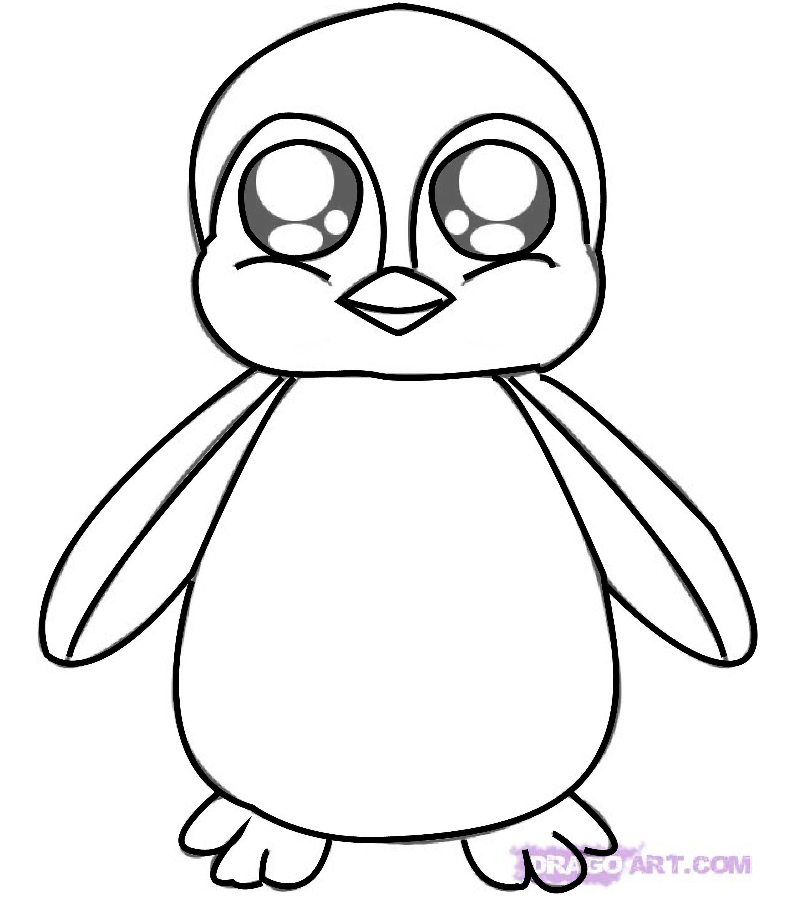 12 Pics Of Penguin Drawing Coloring Pages - How To Draw Cute ... - Coloring  Home