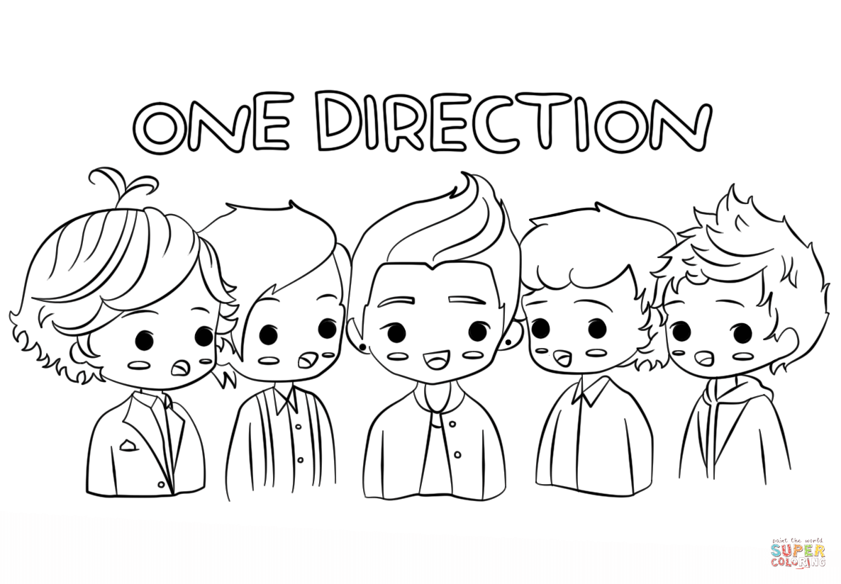 Chibi One Direction coloring page | Free Printable Coloring Pages