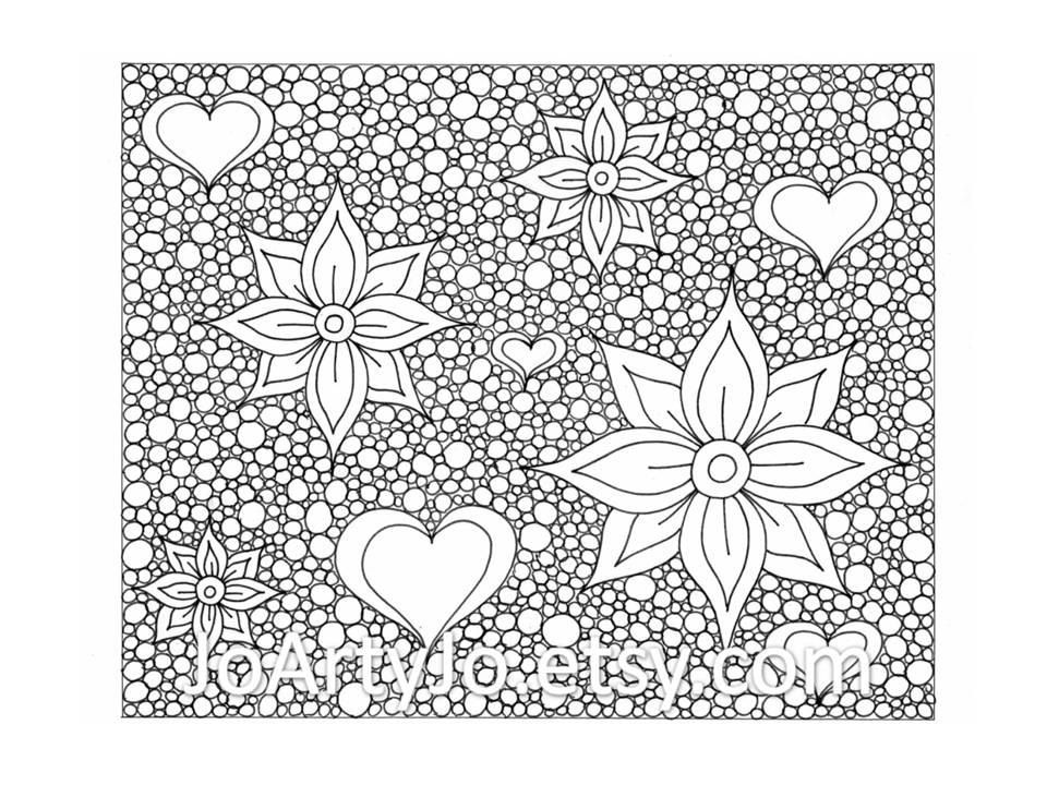 12 Pics of Zentangle Heart Coloring Pages - Heart Doodle Art ...