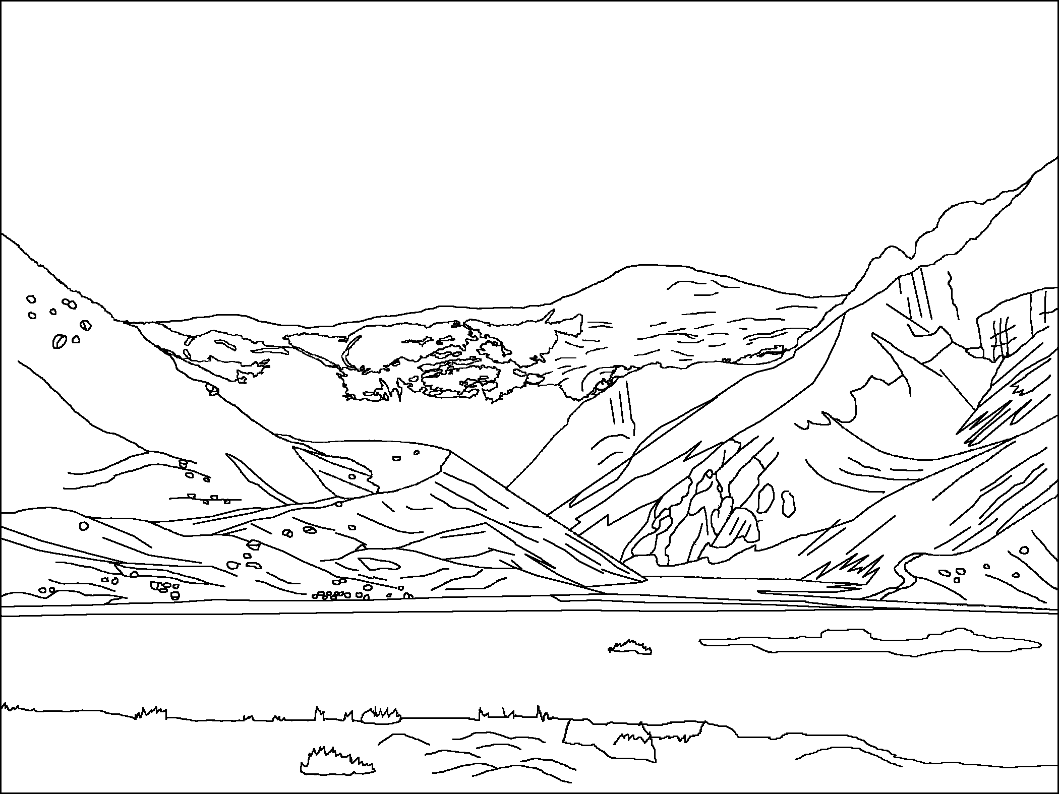 Mountain Coloring Page - Coloring Pages for Kids and for Adults