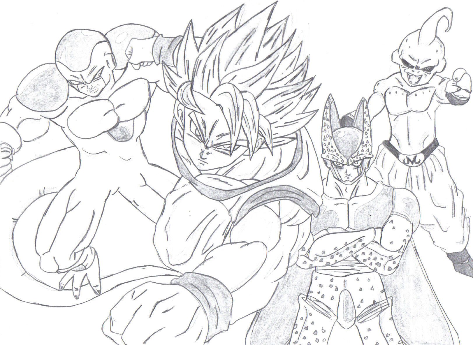 Coloring and Drawing: Goku Vs Goku Black Coloring Pages