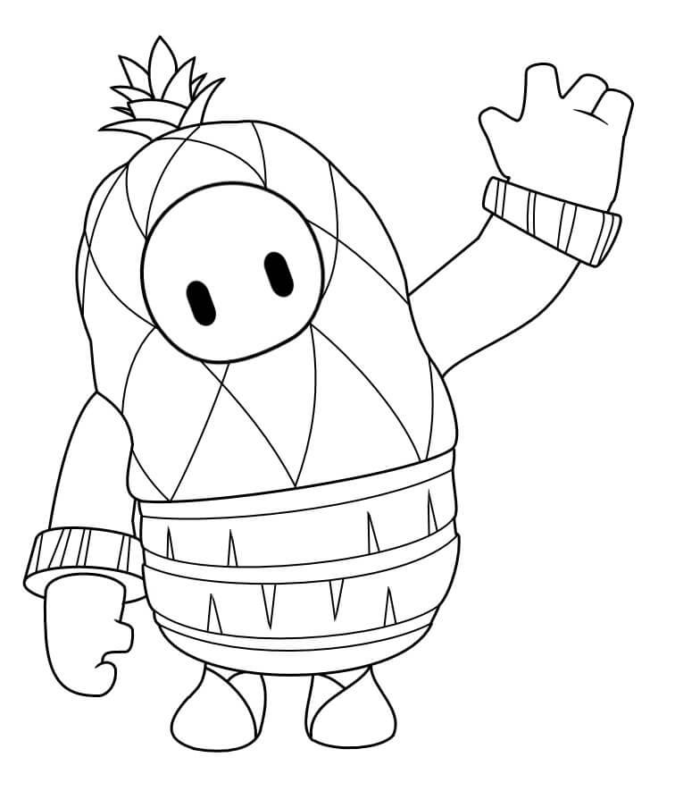 Pineapple Skin Fall Guys Coloring Page .coloringonly.com - Coloring Home
