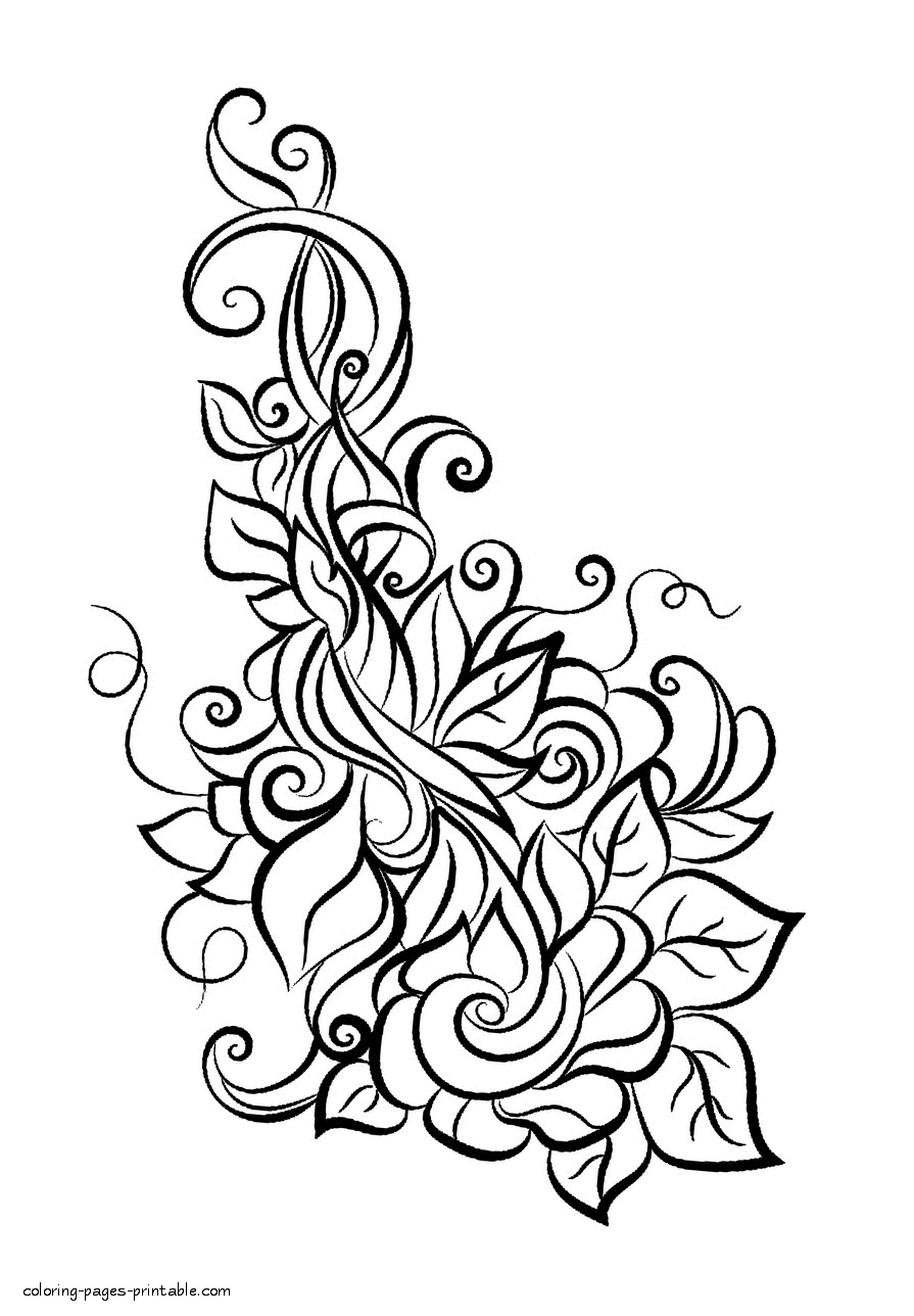 Large Flower Coloring Page.. COLORING PAGES PRINTABLE.COM - Coloring Home