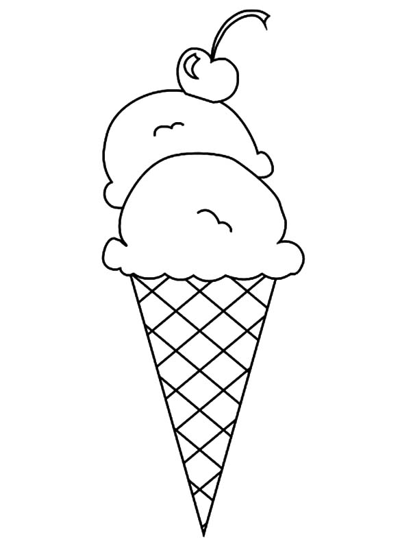 Double Scoop Ice Cream Cone Coloring Pages : Bulk Color