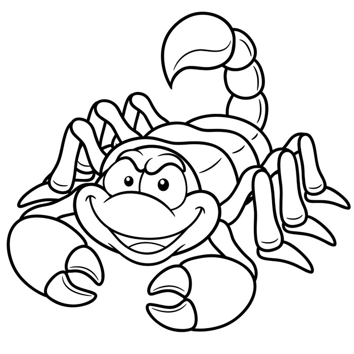 Cartoon Scorpion Coloring Page - Free Printable Coloring Pages for Kids