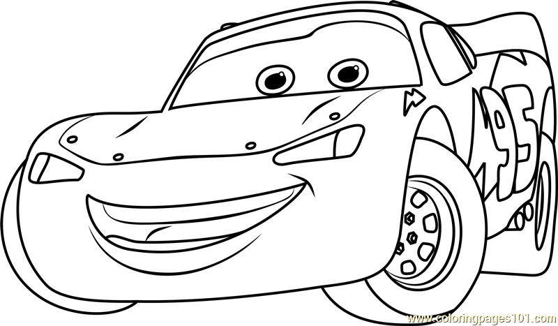 Lightning McQueen from Cars 3 Coloring Page - Free Cars 3 Coloring Pages :  ColoringPages101.com