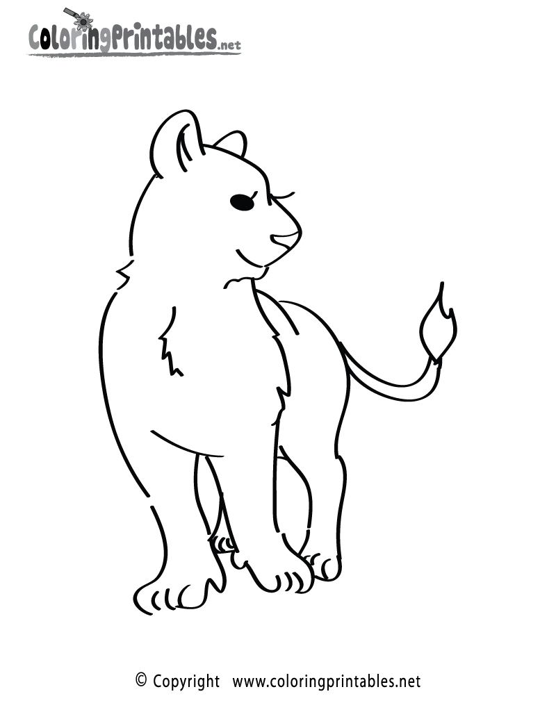 Free Printable Girl Lioness Coloring Page