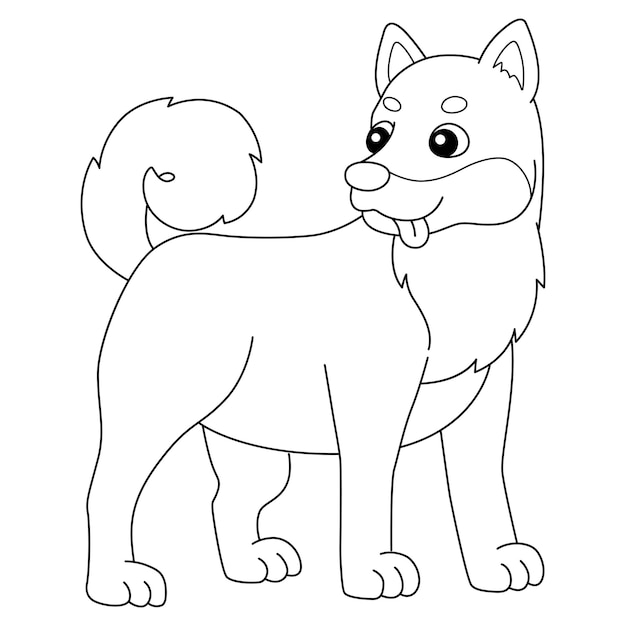 Premium Vector | Shiba inu dog coloring ...