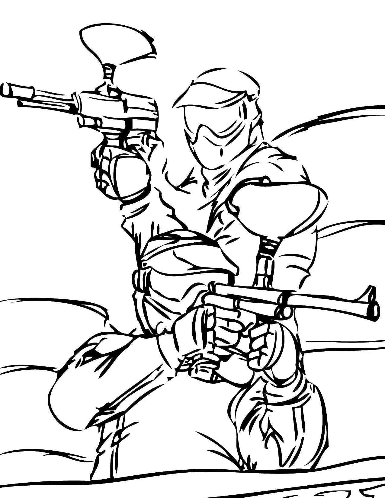Online coloring pages Coloring page Paintball sport, Download print coloring  page.