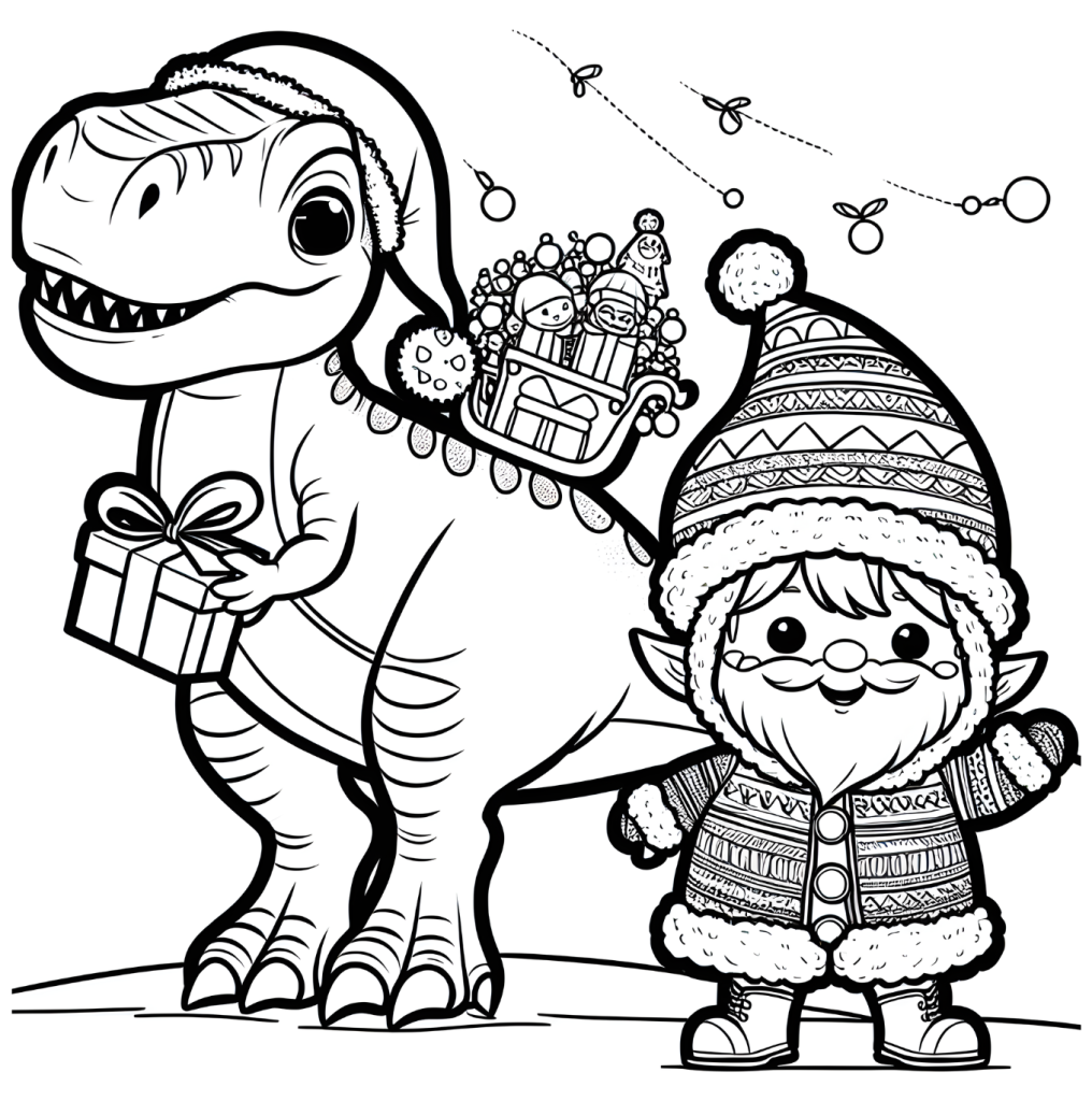 Christmas Dinosaur Coloring Pages ...