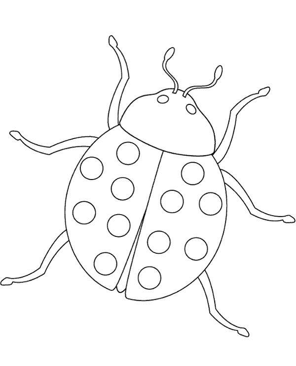 Free ladybird to color for kids