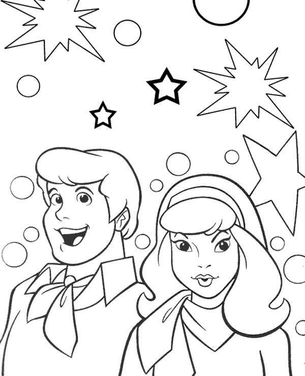 Daphne and Fred coloring sheet - Topcoloringpages.net