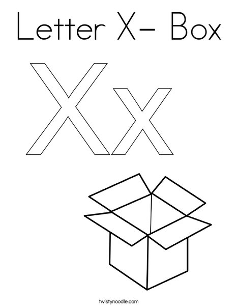 Letter X- Box Coloring Page - Twisty Noodle