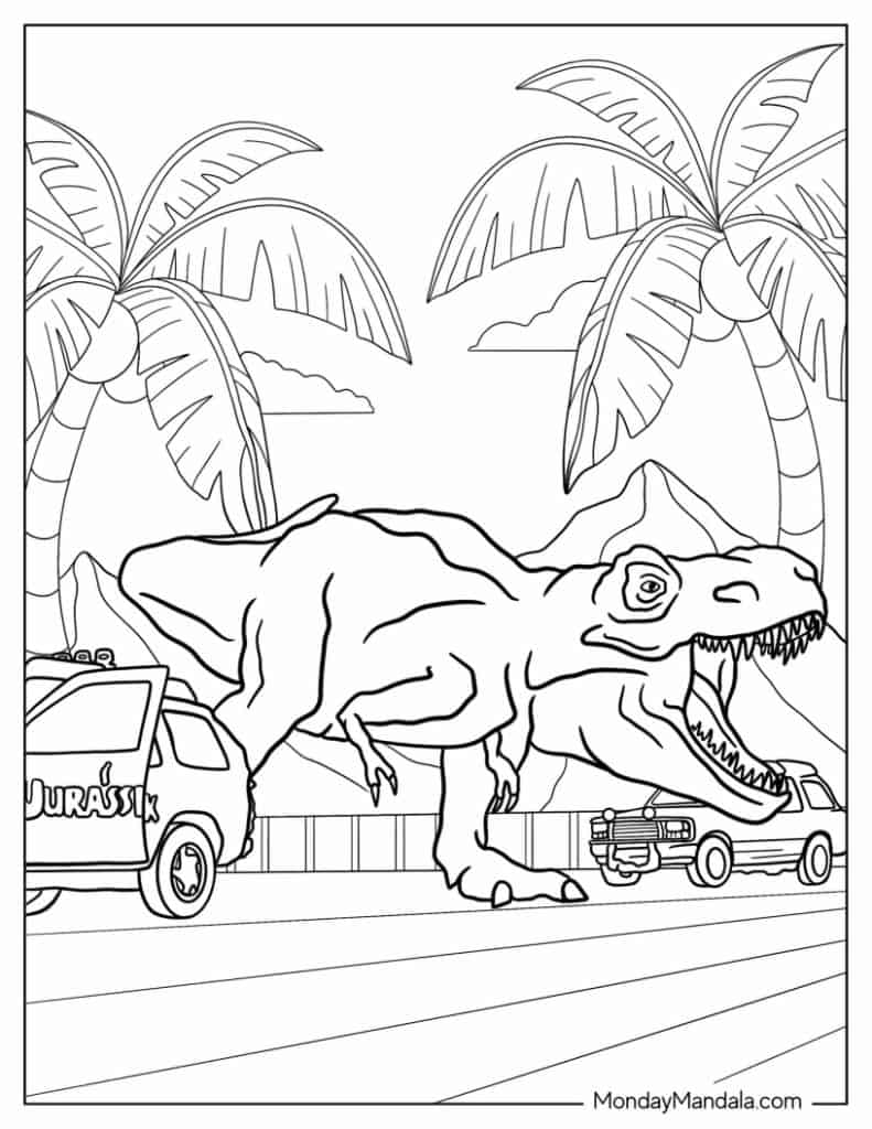 Jurassic Park Coloring Page (Free PDF Printables) - Coloring Home