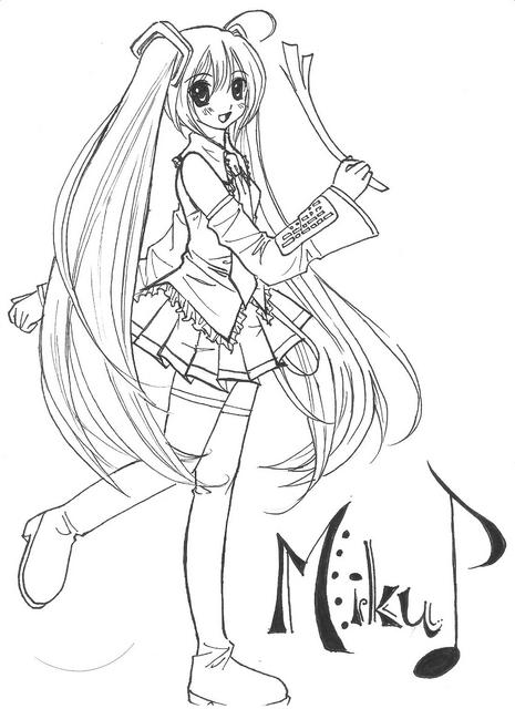 Miku Hatsune Coloring Pages