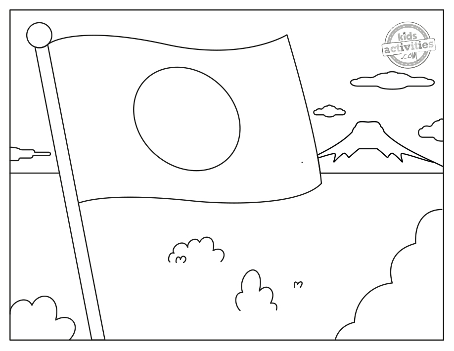 Sunny Japan Flag Coloring Pages Kids Activities Blog |Kids Activities Blog