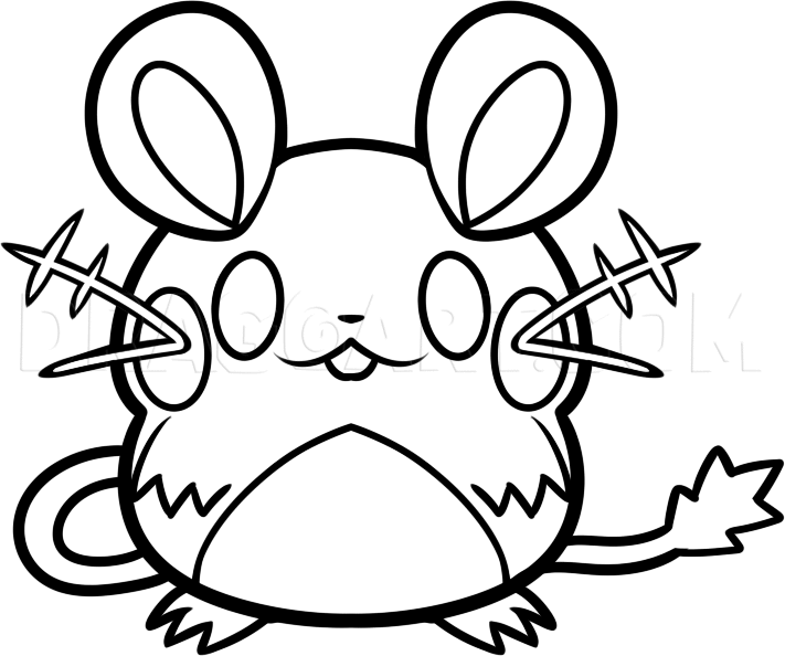 How to Draw Dedenne, Coloring Page, Trace Drawing