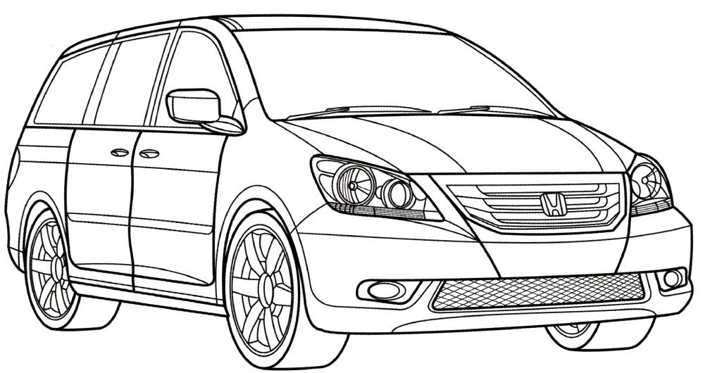 Honda Odyssey Coloring Page - Honda car coloring pages | Honda odyssey