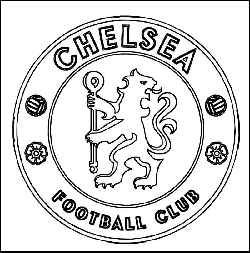 Chelsea Football Club Coloring Line Art | Football coloring pages ...