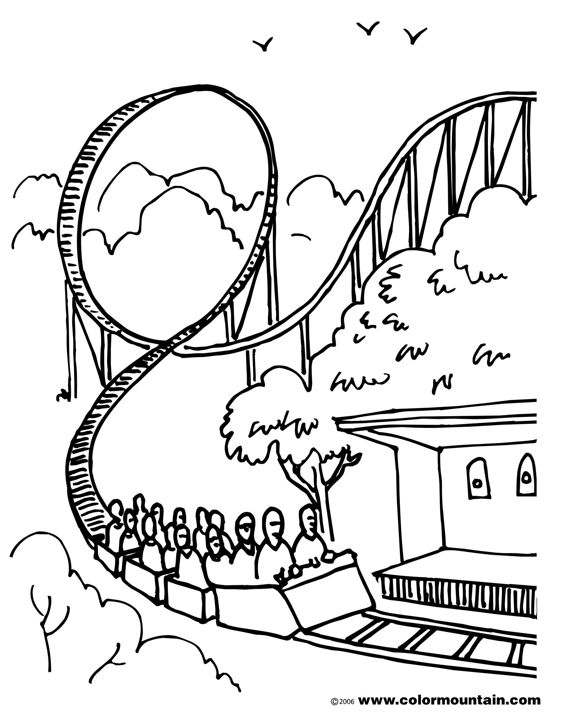 roller coaster coloring sheet coloring page | Roller coaster ...