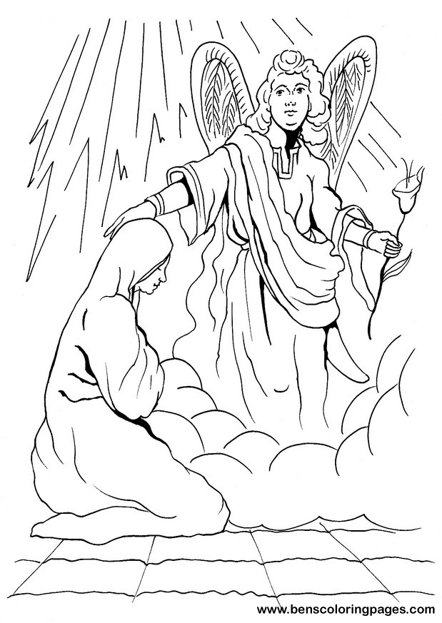 Annunciation coloring page.